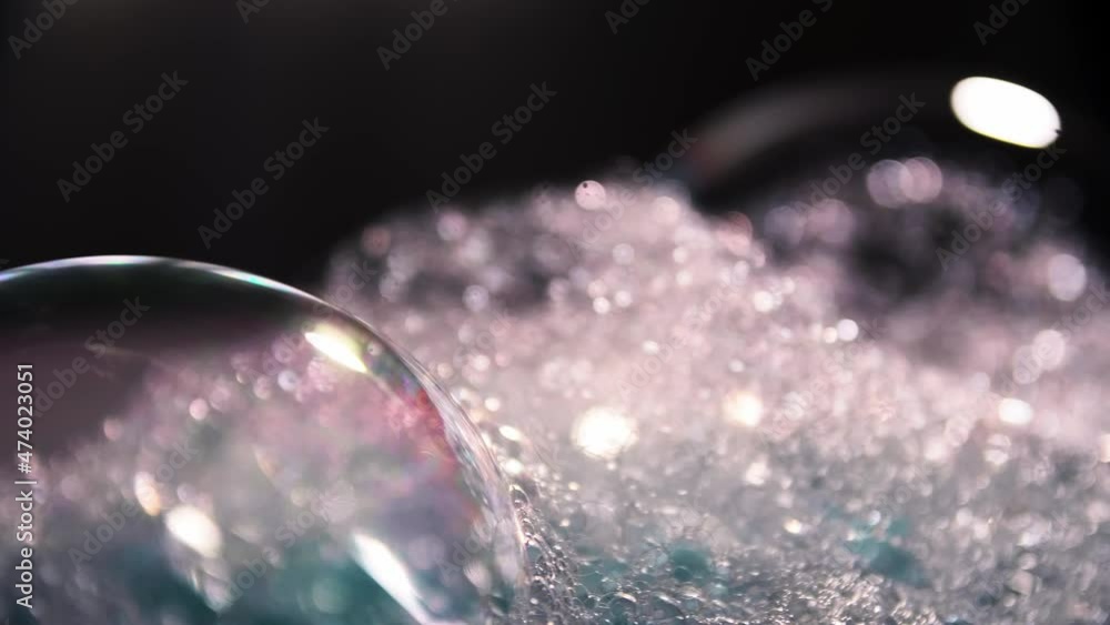 custom made wallpaper toronto digitalRealistic transparent soap bubbles with rainbow reflection.