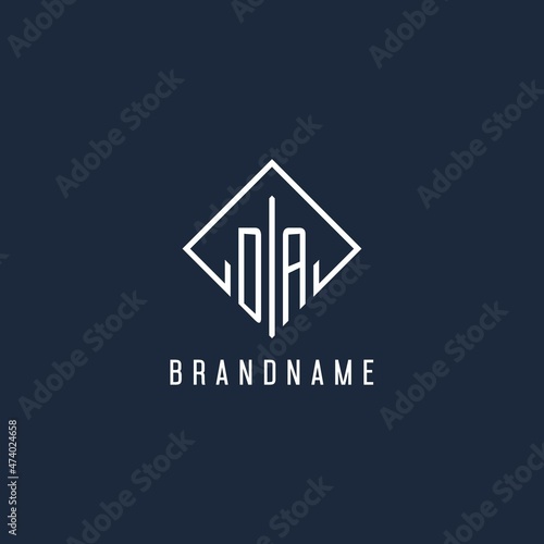 DA initial logo with luxury rectangle style design photo