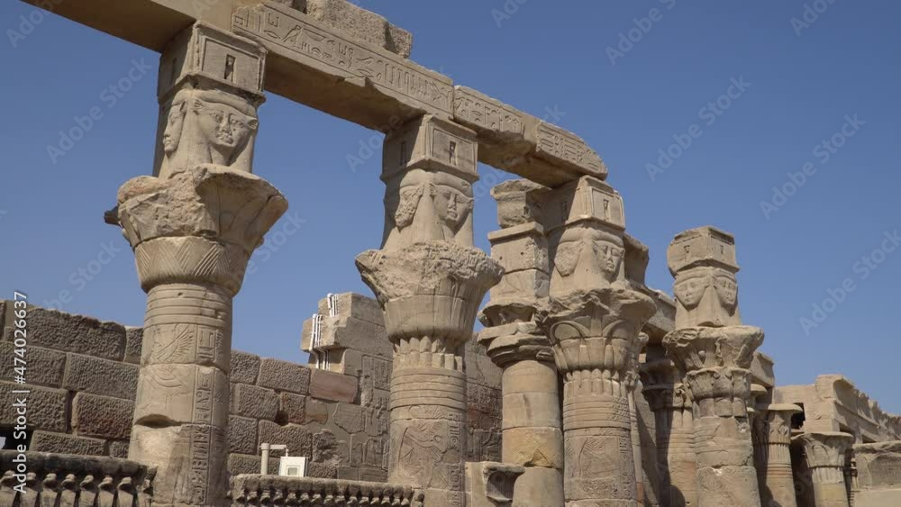 Philae Temple Complex. Temple Of Isis. Philae, Agilkia Island, Aswan, Egypt Philae Temple Complex. Temple Of Isis. Philae, Agilkia Island, Aswan, Egypt