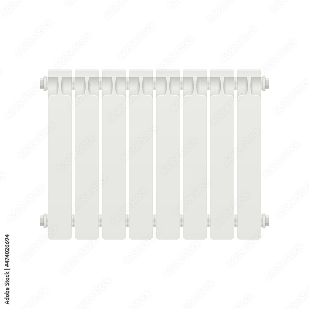 Realistic heating battery section on a white background. Vector illustration.
Realistic heating battery section on a white background. Vector illustration.