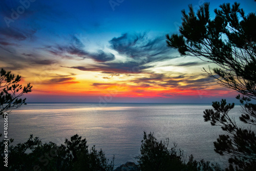 Sonnenuntergang auf Ibiza  Balearen  Spanien