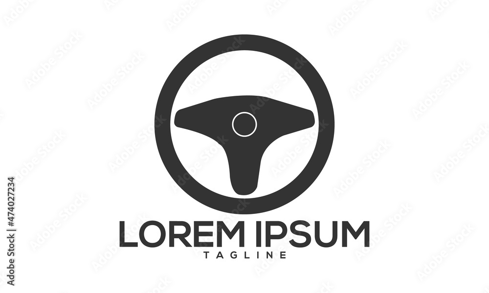 Unique car steering logo Modern and minimalist vector and abstract logo