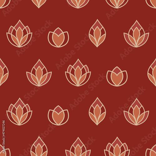 Modern seamless pattern with decorative flowers. Floral for textile, fabric manufacturing, wallpaper, covers, surface, print, gift wrap, scrapbooking. Vector.