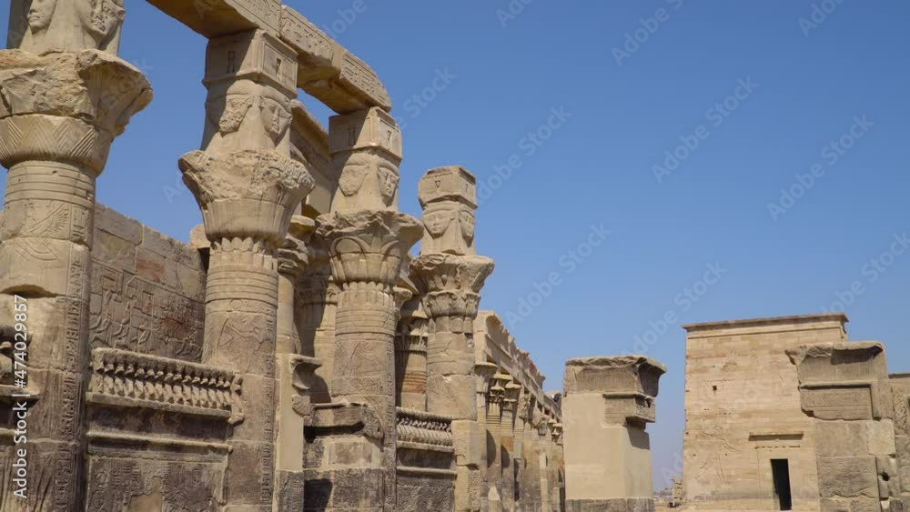 Philae Temple Complex. Temple Of Isis. Philae, Agilkia Island, Aswan, Egypt Philae Temple Complex. Temple Of Isis. Philae, Agilkia Island, Aswan, Egypt