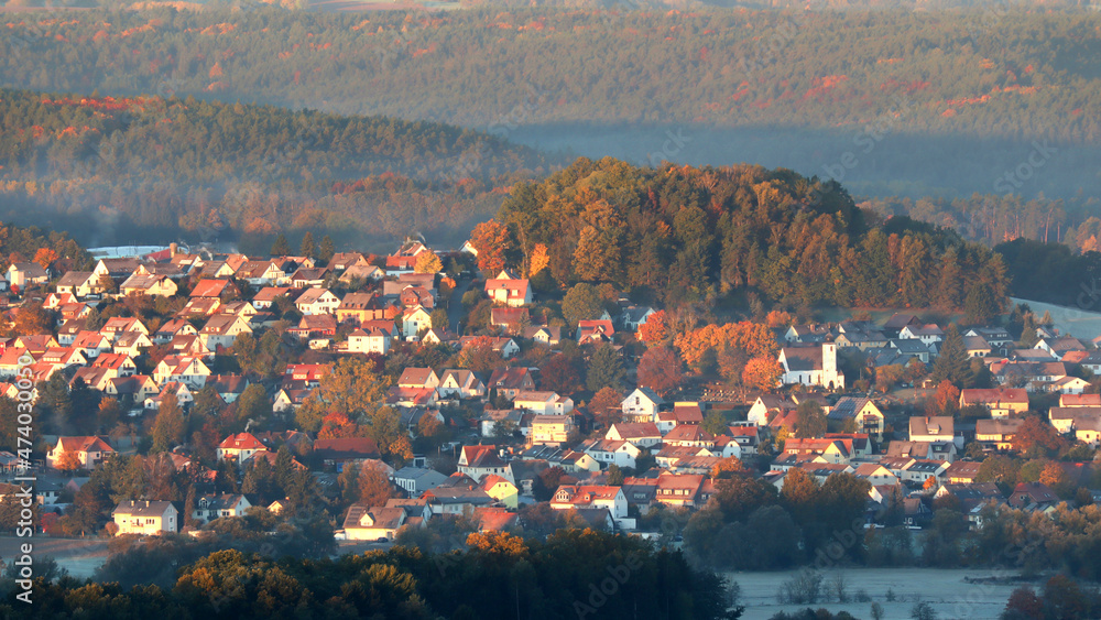 Heinersreuth am Morgen vom Siegesturm Bayreuth aus gesehen Heinersreuth am Morgen vom Siegesturm Bayreuth aus gesehen