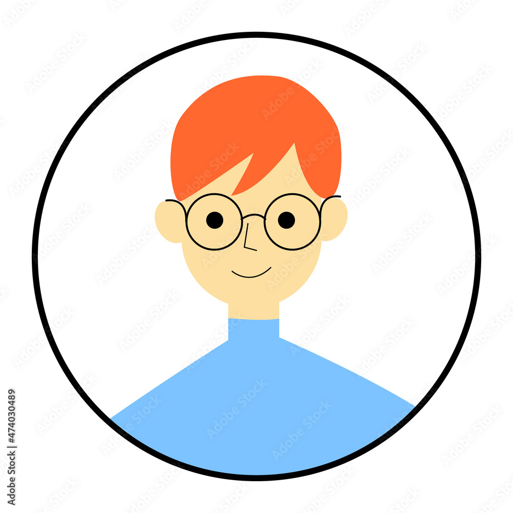 flat boy icon for web design