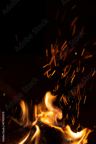 close up of burning fire