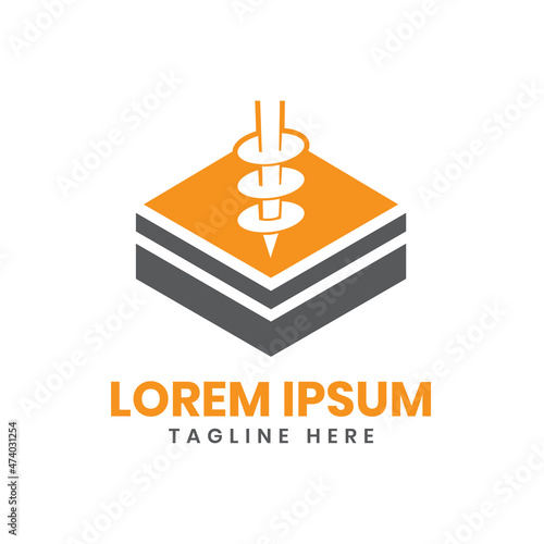 drill engineering logo vector template