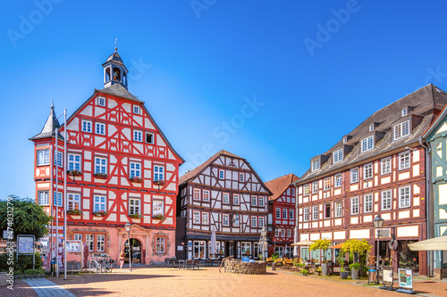 Rathaus und Marktplatz, Grünberg, Hessen, Deutschland 