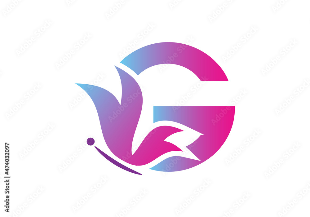 this is a creative letter G add butterfly icon design this is a creative letter G add butterfly icon design