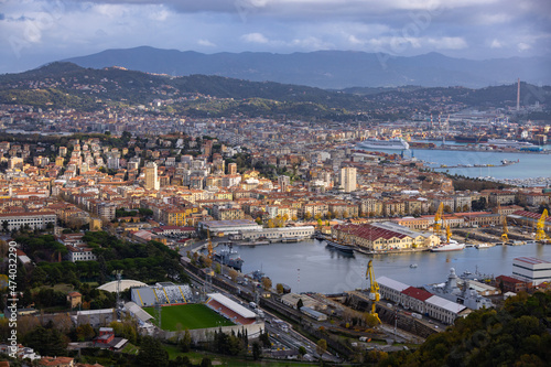 Fototapeta Naklejka Na Ścianę i Meble -  City of La Spezia in Italy - panoramic view - travel photography