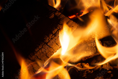 close up of burning fire