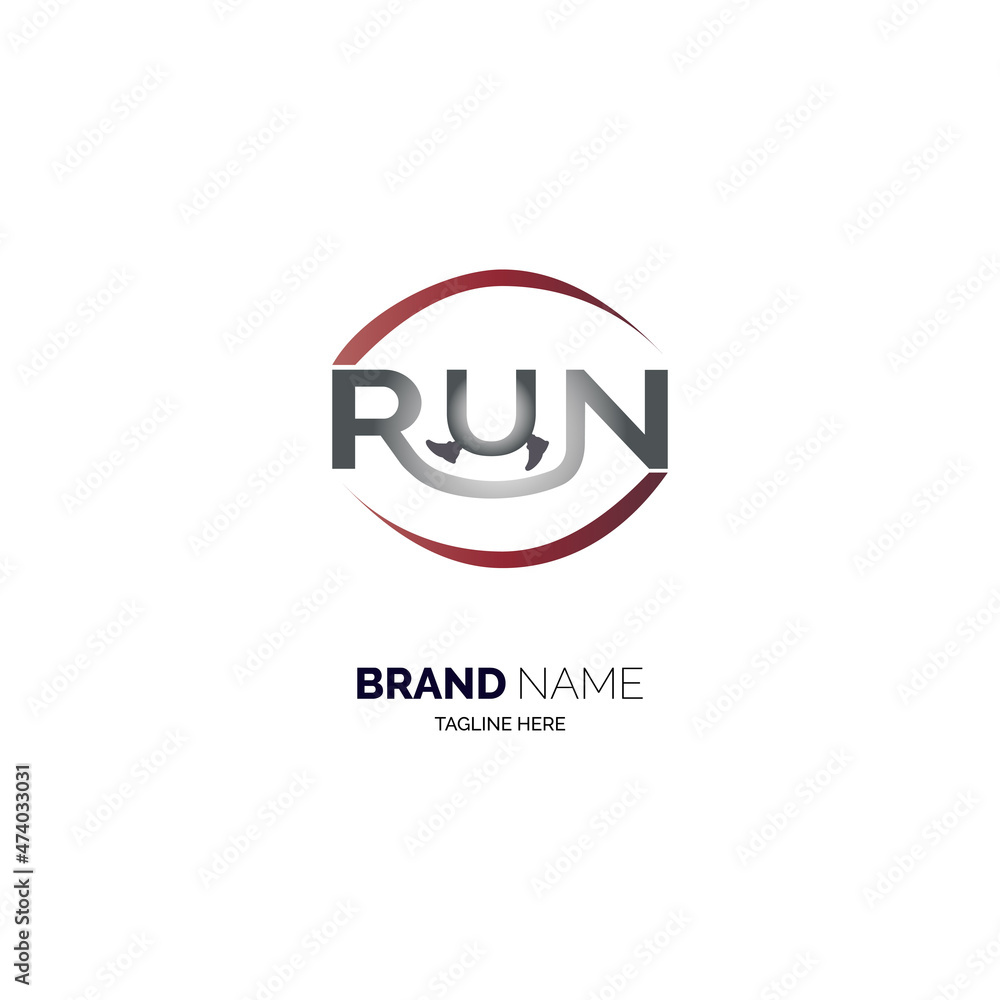 RUN letter logo designs template for brand or company and other RUN letter logo designs template for brand or company and other