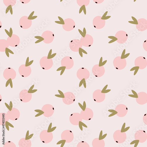 Cute citrus fruit seamless pattern. Fruits endless wallpaper. Pastel colors.