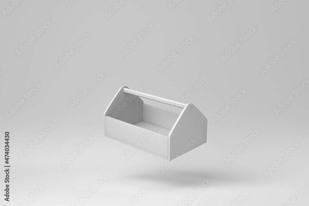 Toolbox isolated on white background. minimal concept. monochrome. 3D render.