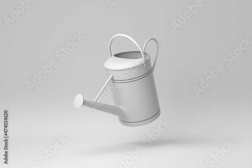 Watering can isolated on white background. minimal concept. monochrome. 3D render.
