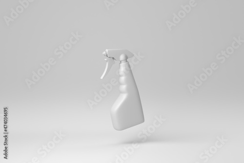 Blank bottles on white background. minimal concept. monochrome. 3D render.