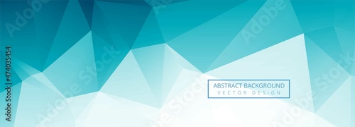 Abstract blue polygon banner design photo
