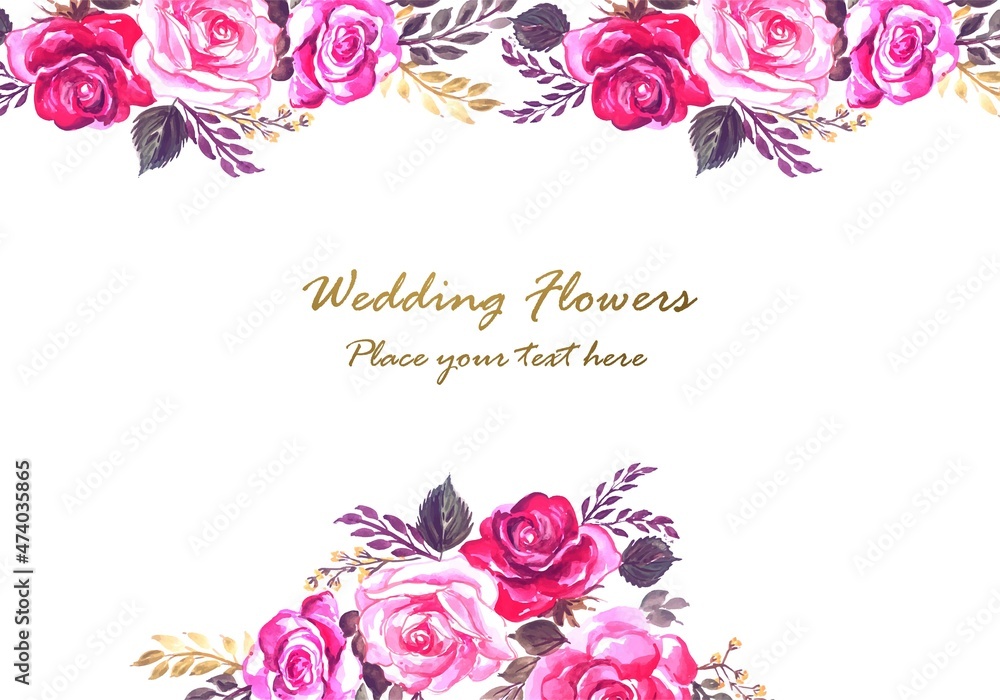 Beautiful wedding anniversary decorative floral frame background