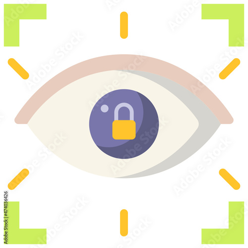 eye recognition flat icon