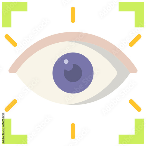 eye recognition flat icon