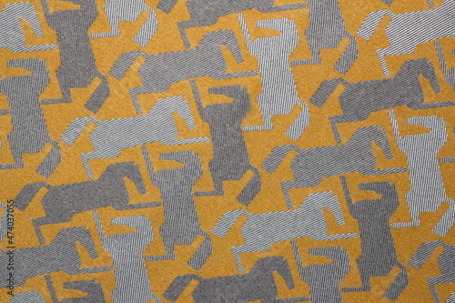 texture of jacquard fabric with geometric pattern