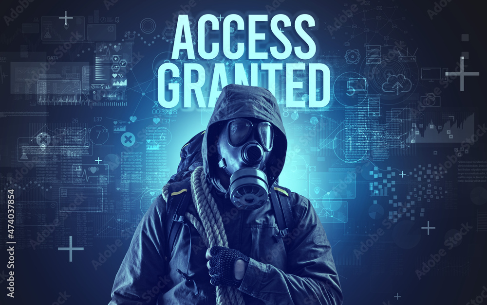 Faceless man with online security concept Faceless man with online security concept
