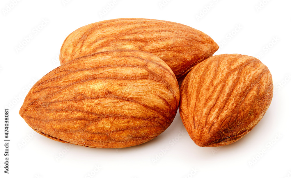 Almonds isolated on white background Almonds isolated on white background