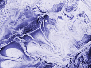 Crédence de cuisine Pantone 2022 very peri Abstract art painting in very peri violet colors, creative hand painted background, acrylic painting , marble texture, liquid artwork, abstract ocean.  © Artlu