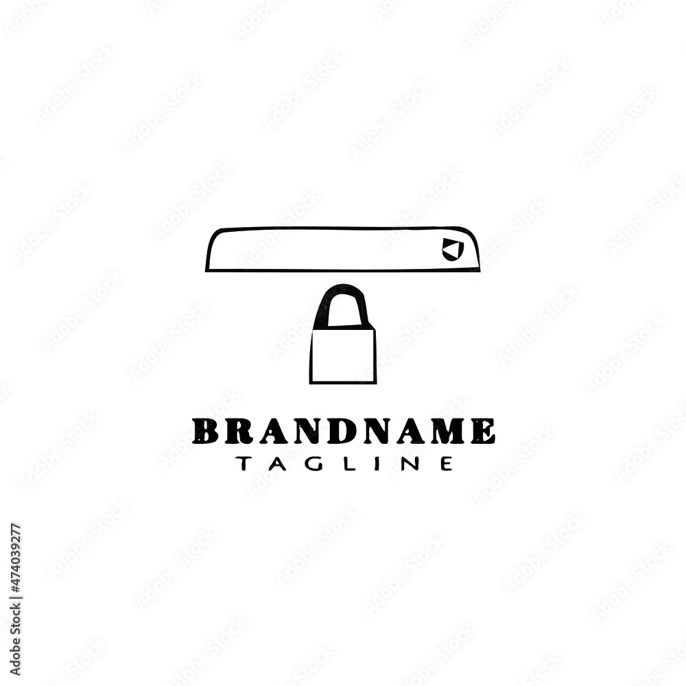 padlock logo cartoon template icon black isolated vector illustration padlock logo cartoon template icon black isolated vector illustration