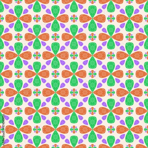 Colorful Flower Seamless Repeat Pattern