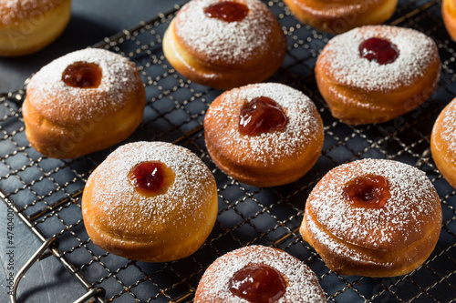 Homemade Jewish Sufganiyot Jelly Donuts