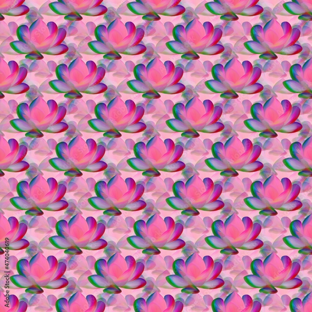 Painted Lotus Seamless Repeat Pattern Painted Lotus Seamless Repeat Pattern