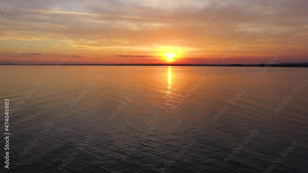 Aerial view of beautiful sunset over the sea Aerial view of beautiful sunset over the sea