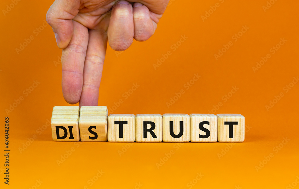 Фотография Distrust or trust symbol