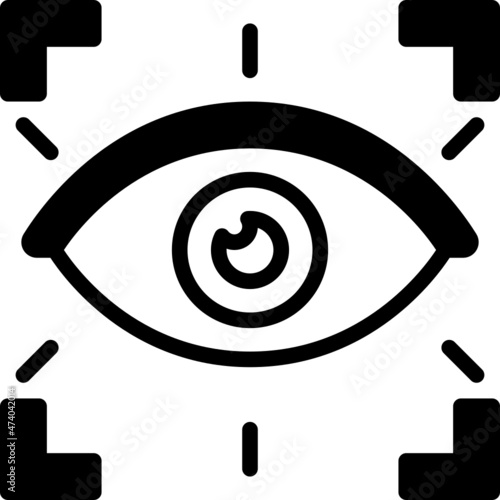 eye recognition solid line icon