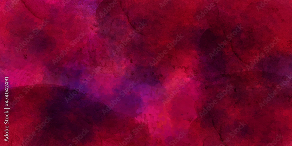 Abstract watercolor red grunge overlay structure texture wallpaper backdrop vector background. Art Abstract watercolor and acrylic flow blot painting. Abstract horizontal canvas texture background.