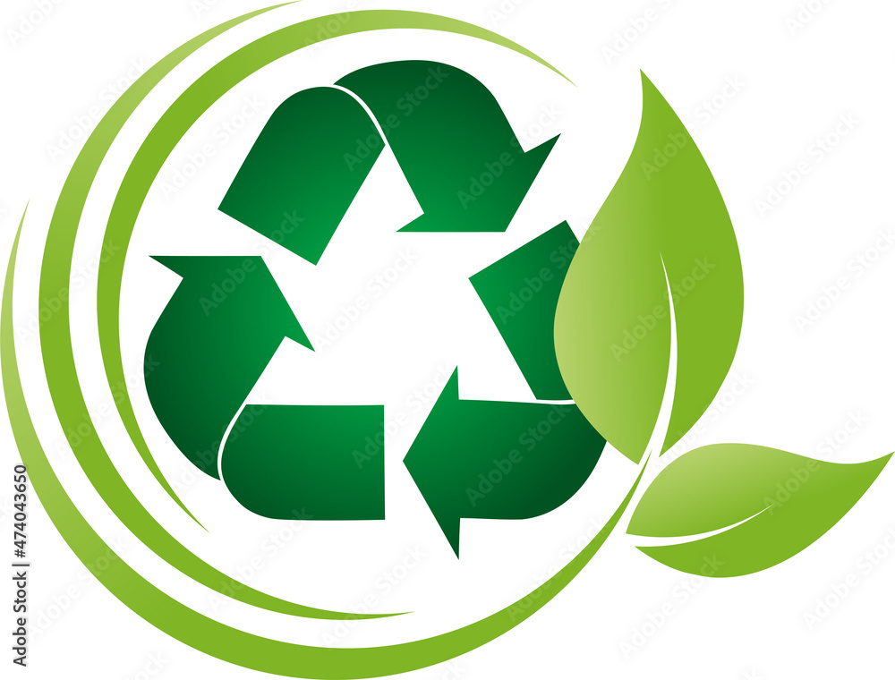 Recycling Pfeile, Blätter, Recycling und Umwelt Logo Recycling Pfeile, Blätter, Recycling und Umwelt Logo