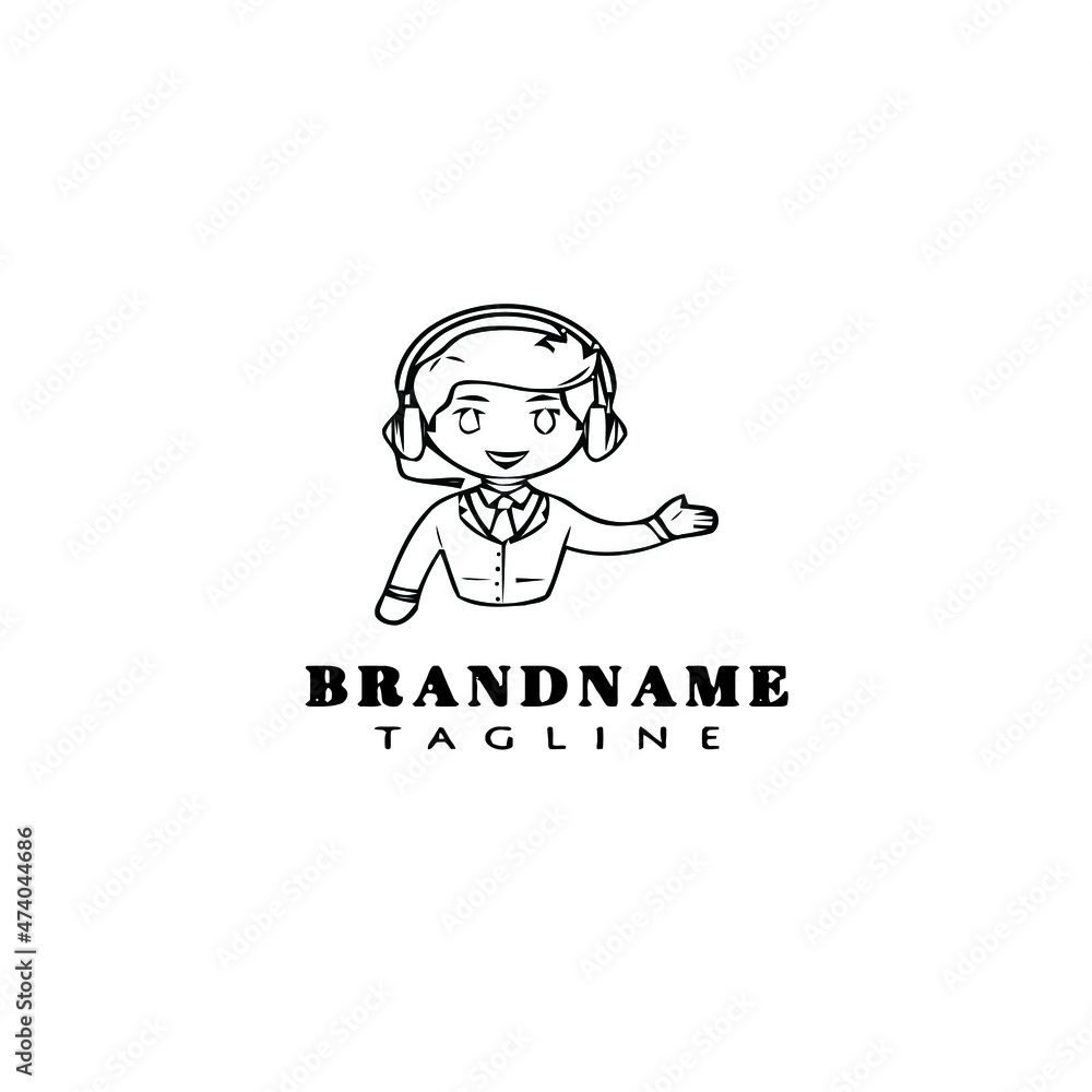 call center logo cartoon design icon black isolated vector illustration call center logo cartoon design icon black isolated vector illustration