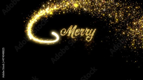 merry christmas sparkling magic text alpha photo