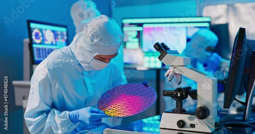 technician with wafer