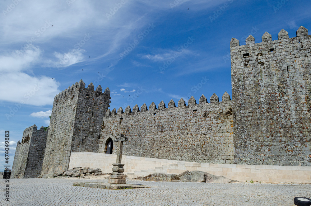 Castle walls of the medieval town of Trancoso, Portugal.