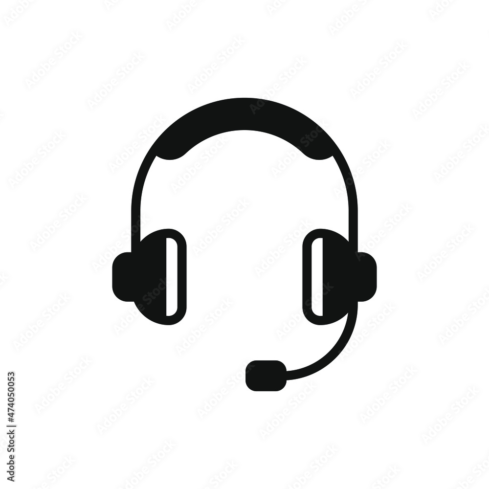Headphone icon flat style isolated on white background. Vector Headphone icon flat style isolated on white background. Vector