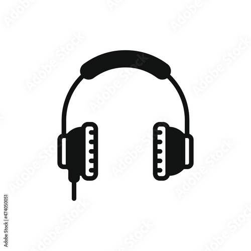 Headphone icon flat style isolated on white background. Vector