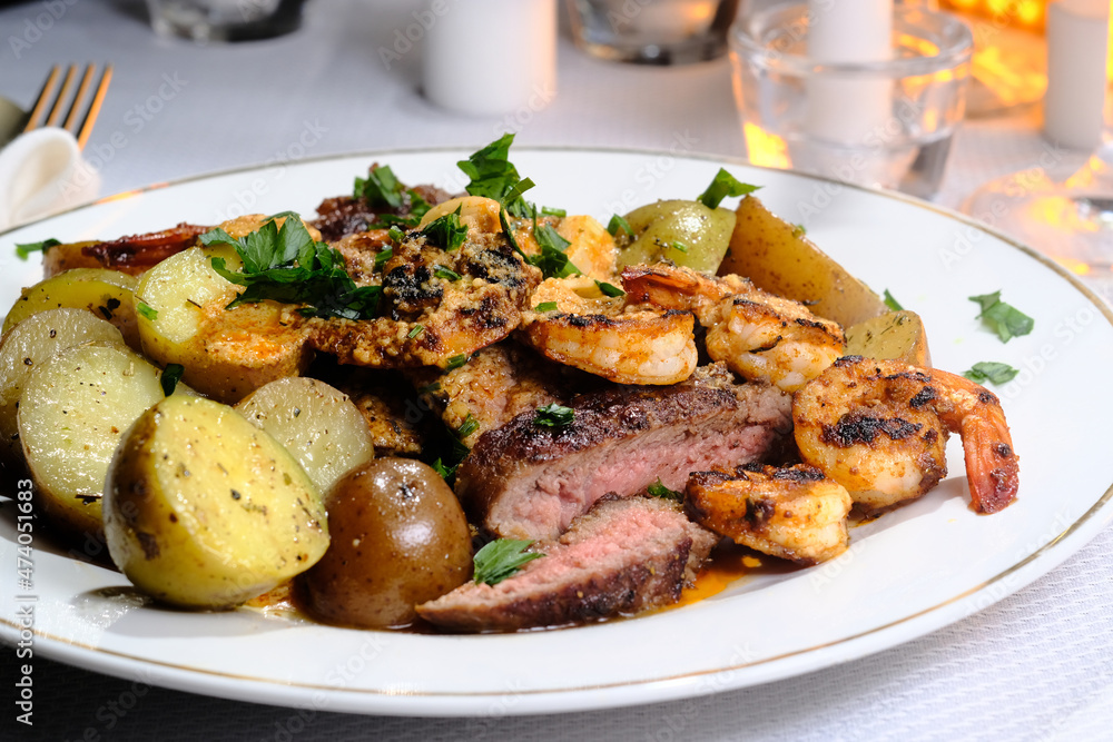 Surf and Turf Shrimp Steak