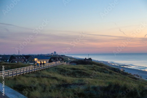 Wooden walkway through the dunes on Sylt