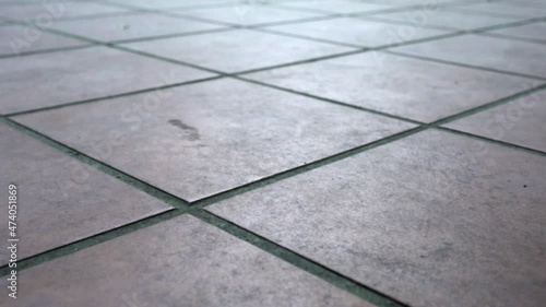 Close up on The floor tiles in the park.