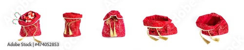 Set of Christmas bag on white background photo