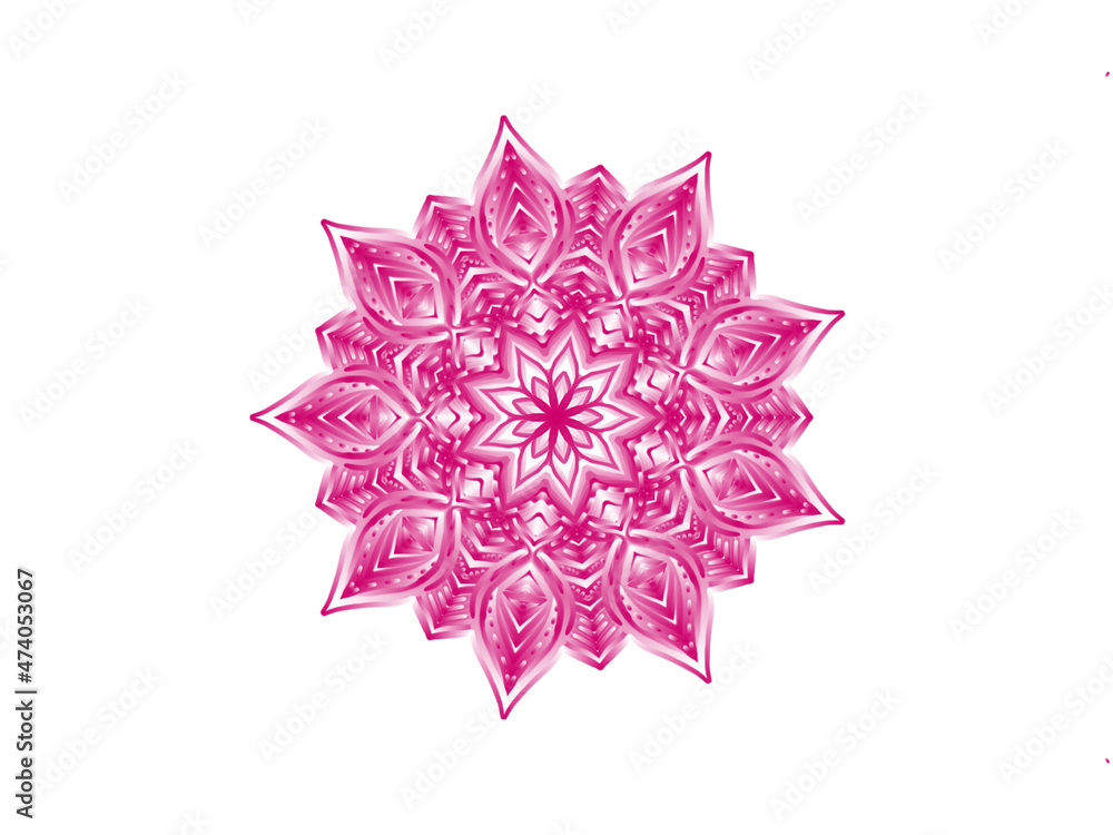 pink and white girly mandala ornament