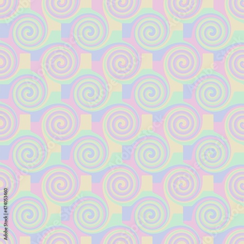 Abstract Blocked Swirl Seamless Repeat Pattern